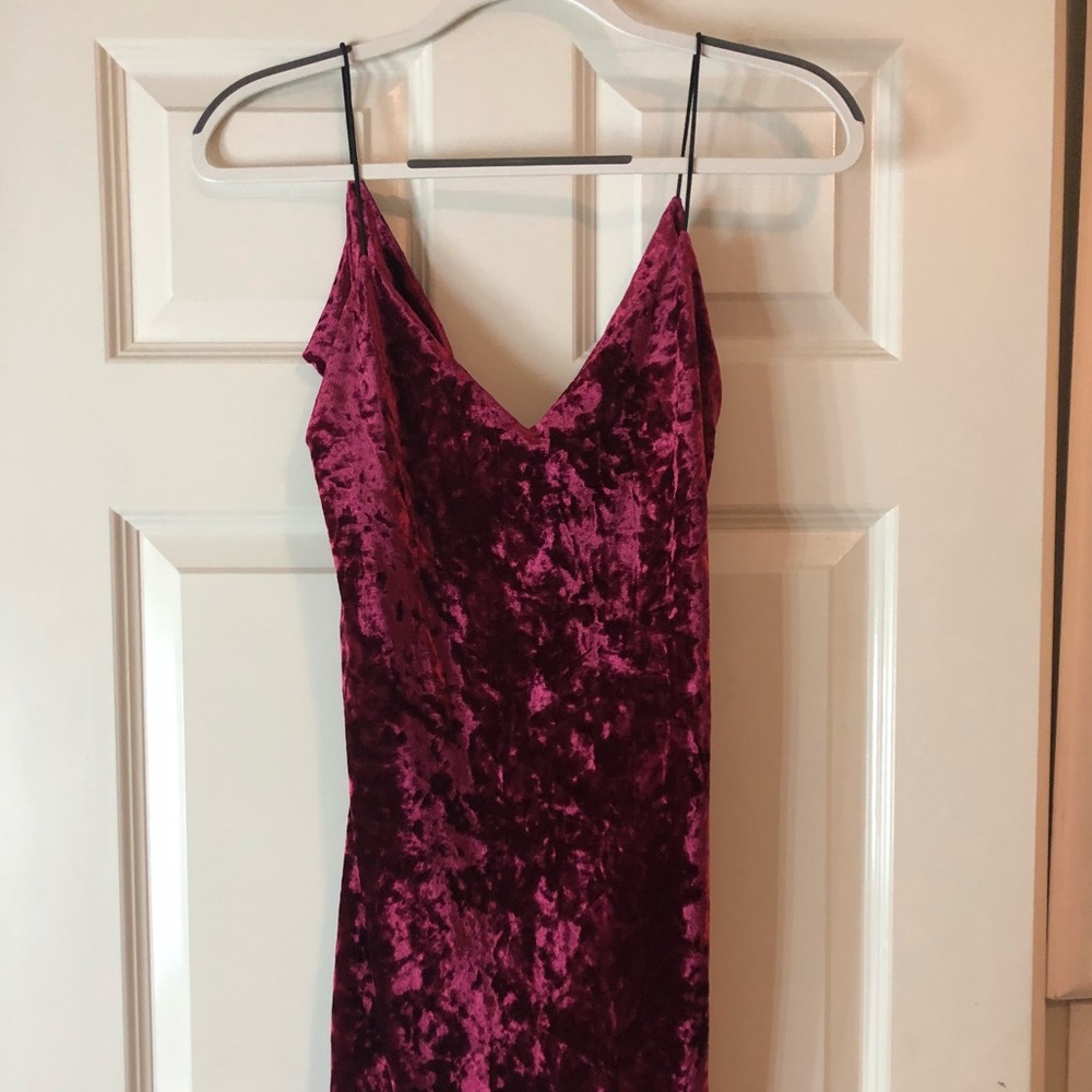 Velvet Dark Red Mini Dress